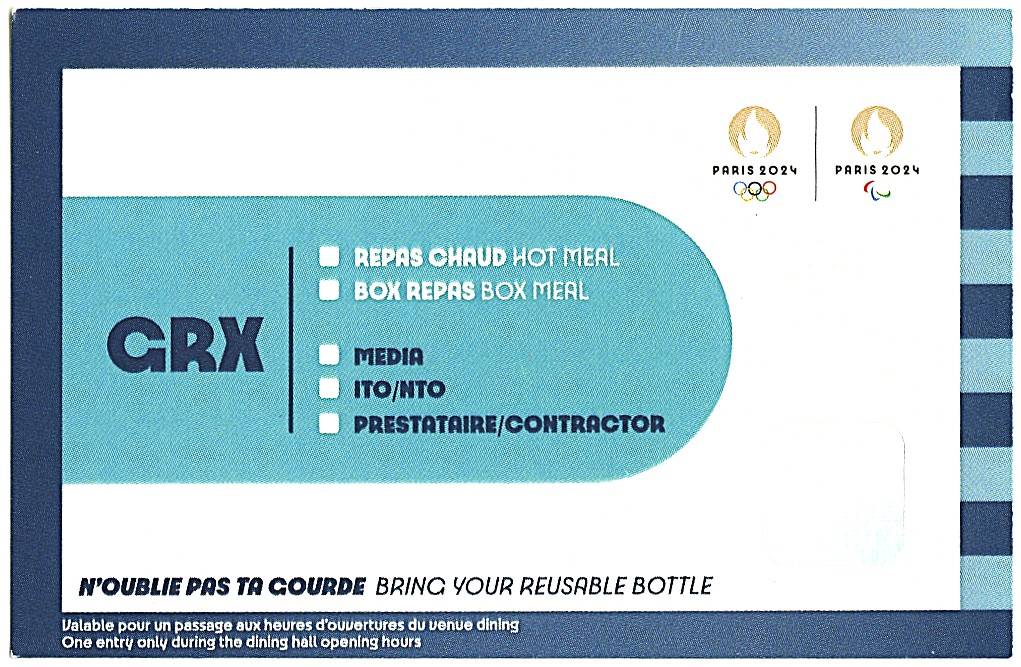 Ticket repas GRX Jeux Olympiques Paris 2024