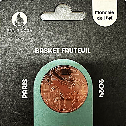 Médaille de Monnaie ¼ € basket fauteuil