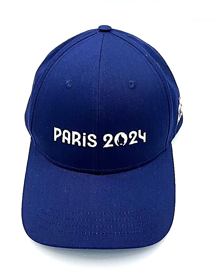 Casquette Paris 2024 / Le Coq Sportif couleur bleu marine et bande de serrage arrière rose